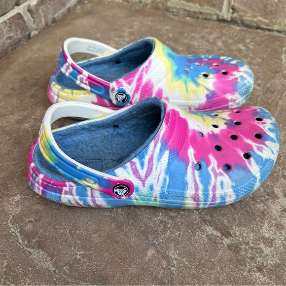 Crocs Classic Lined Tie Dye Clogs Sz 9 - Picture 6 of 10